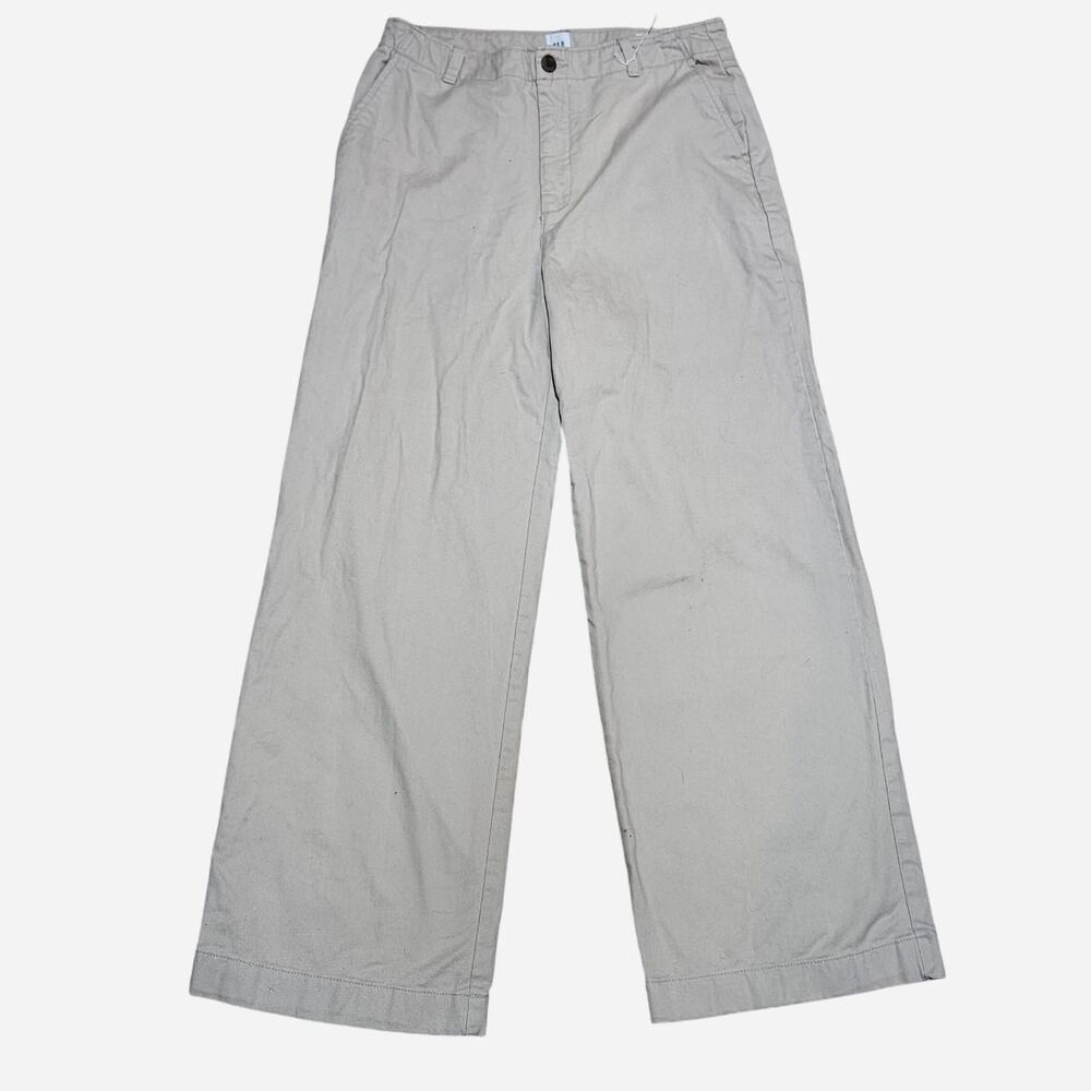 gap preppy twee wide leg khakis